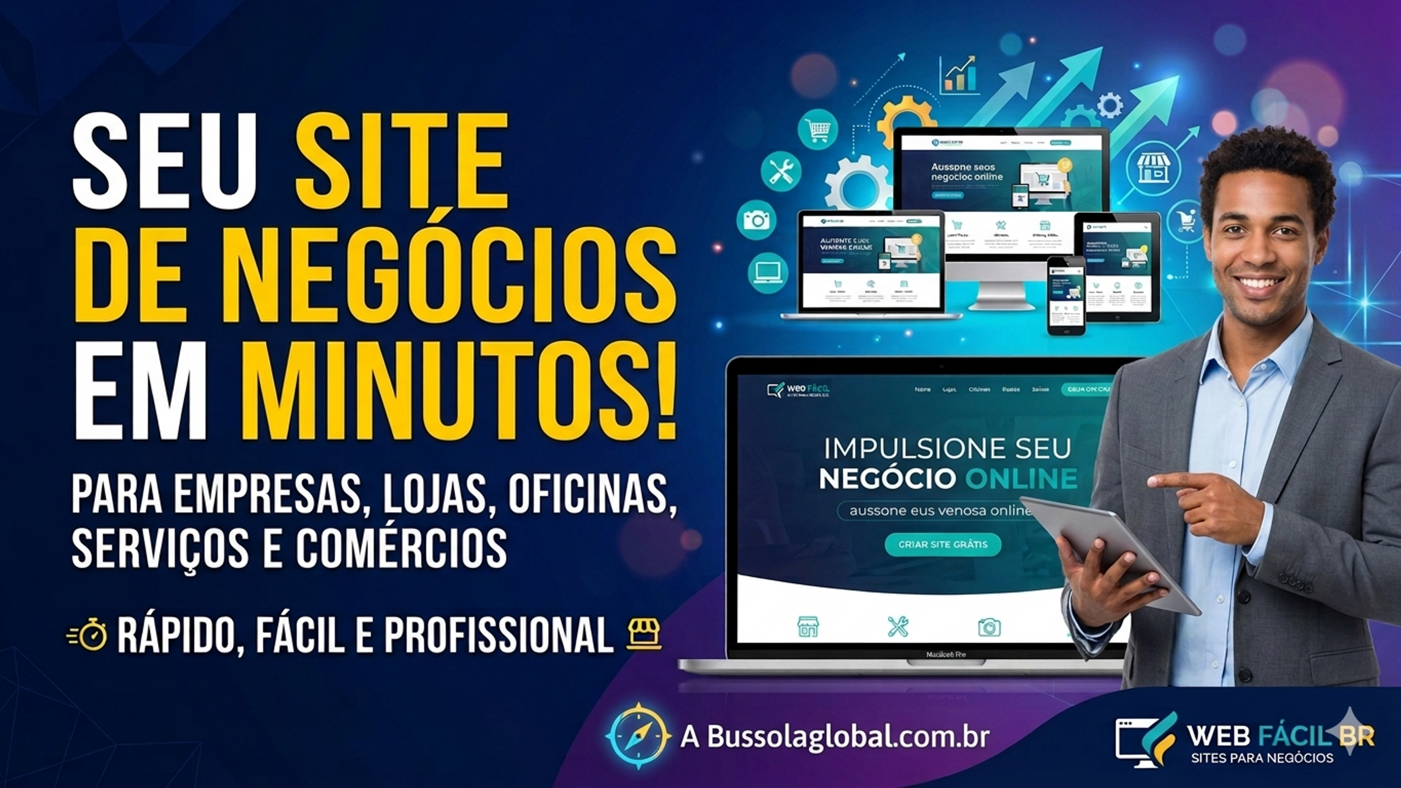 Transformamos seu negócio em um site lucrativo.